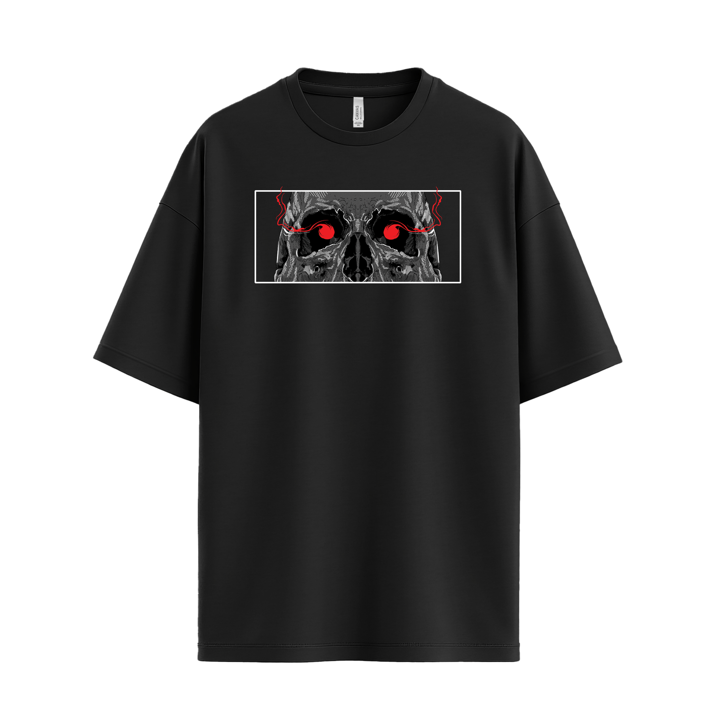 Flaming Red Skull Eyes Tee