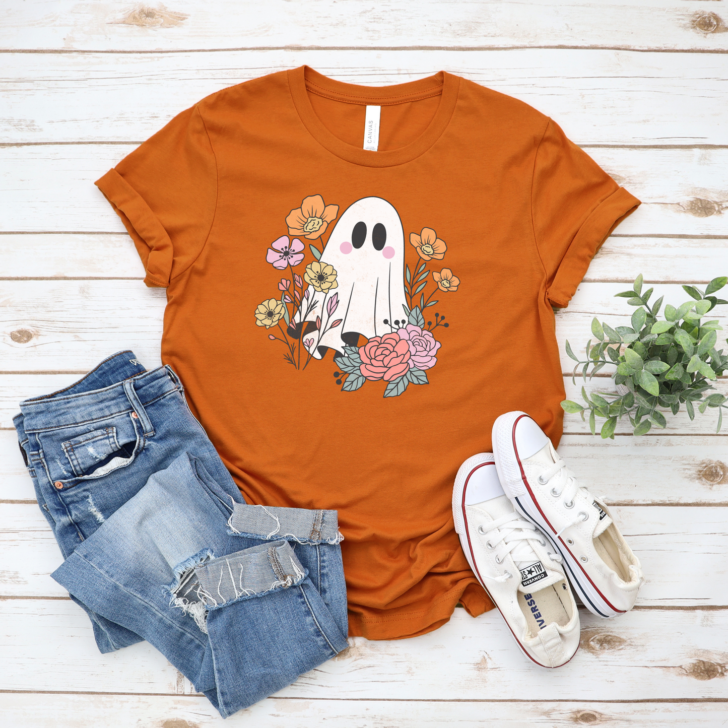 Ghost with Flowers Tee