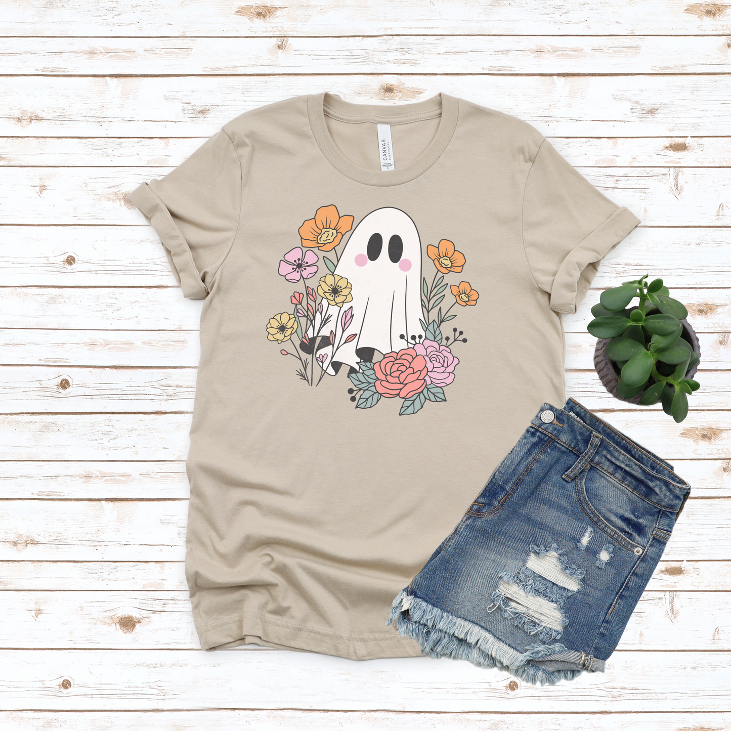 Ghost with Flowers Tee