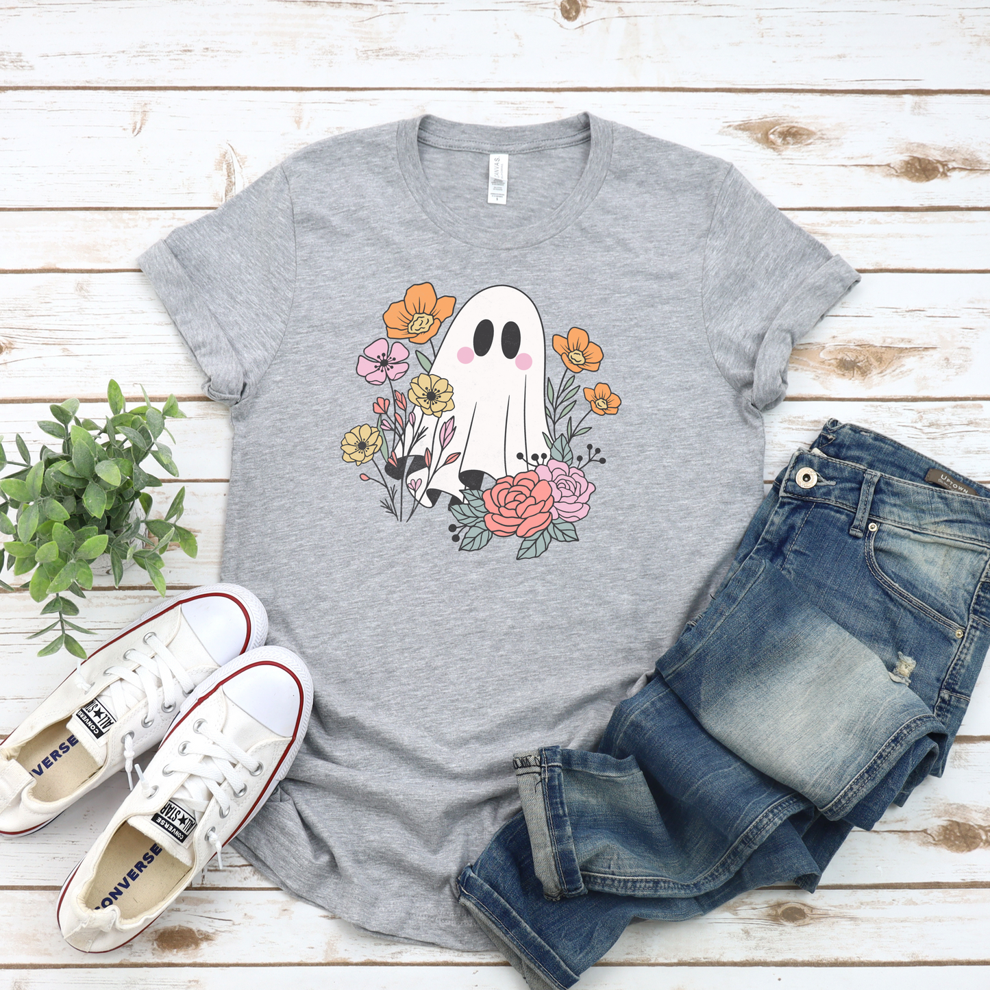 Ghost with Flowers Tee