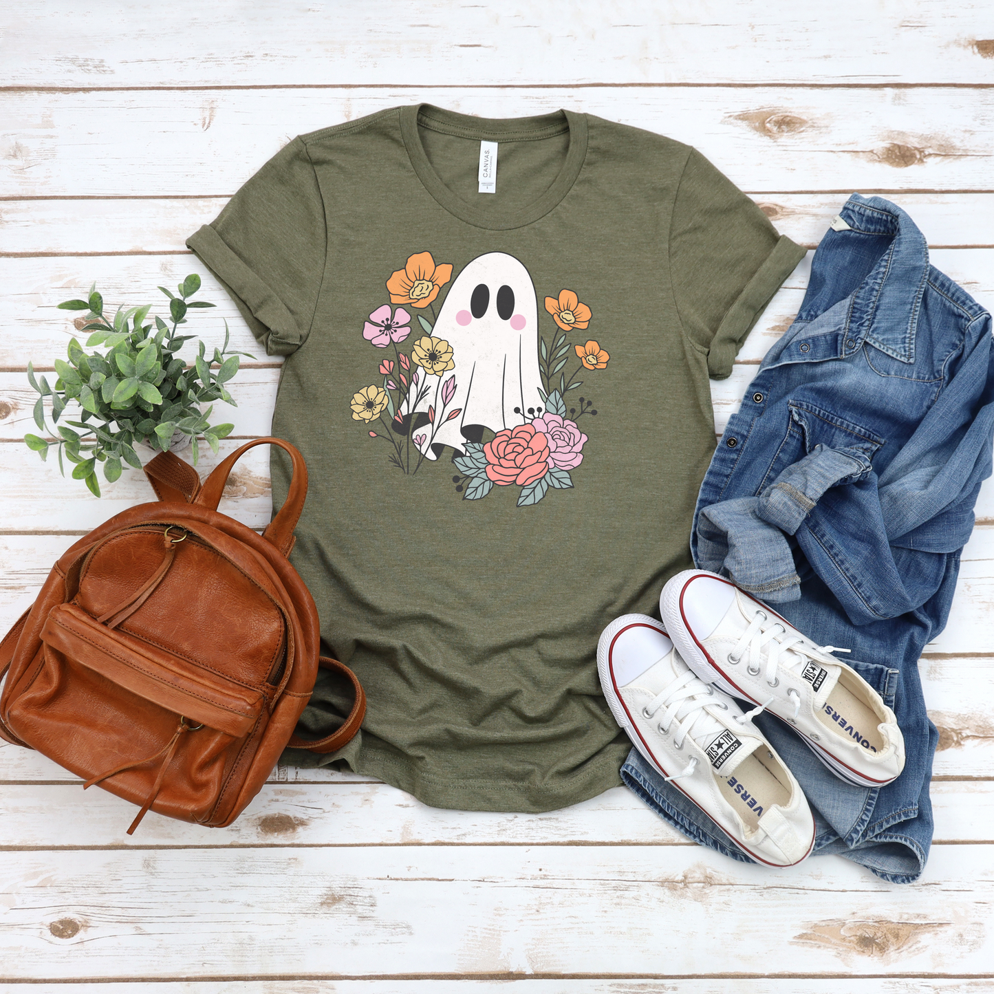 Ghost with Flowers Tee