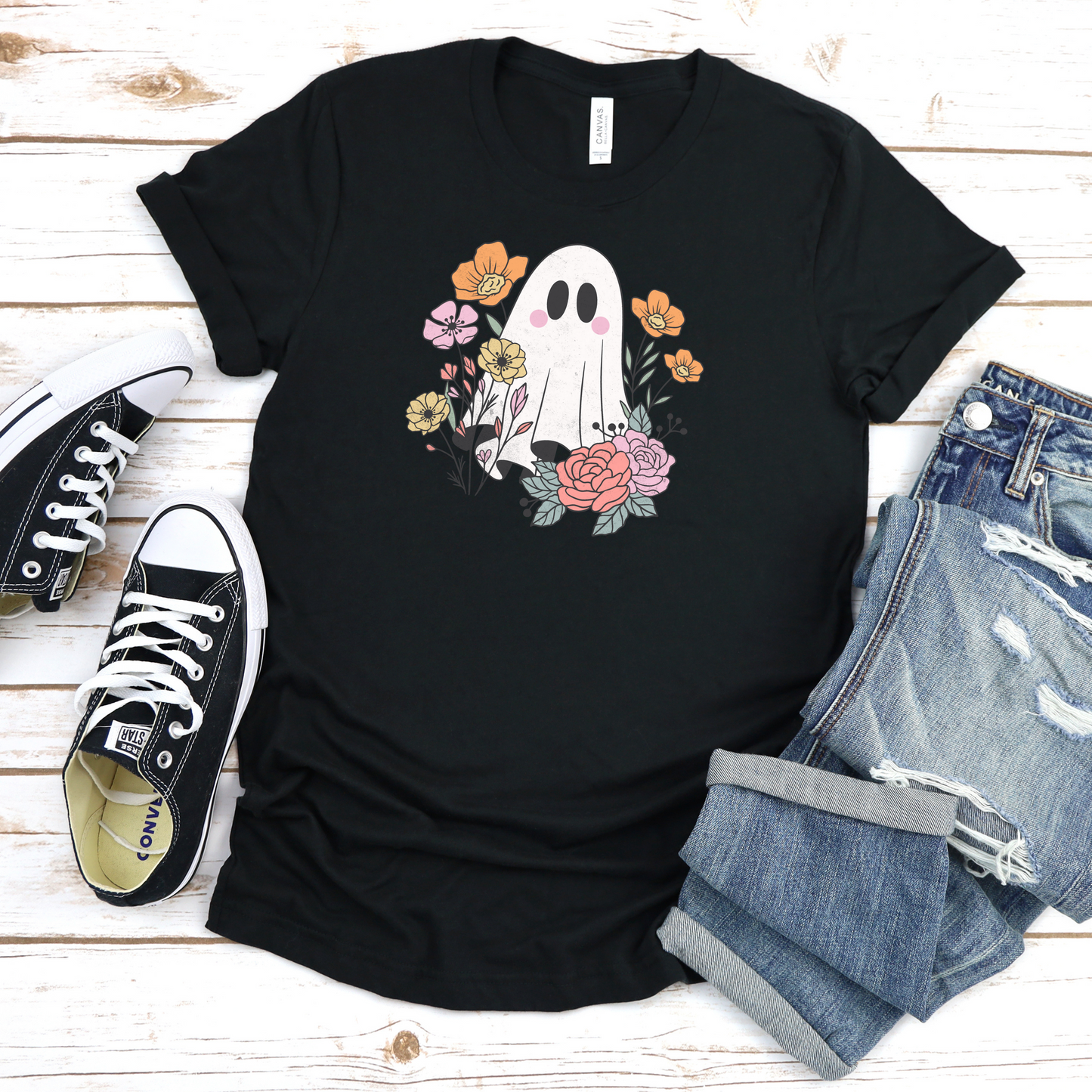 Ghost with Flowers Tee