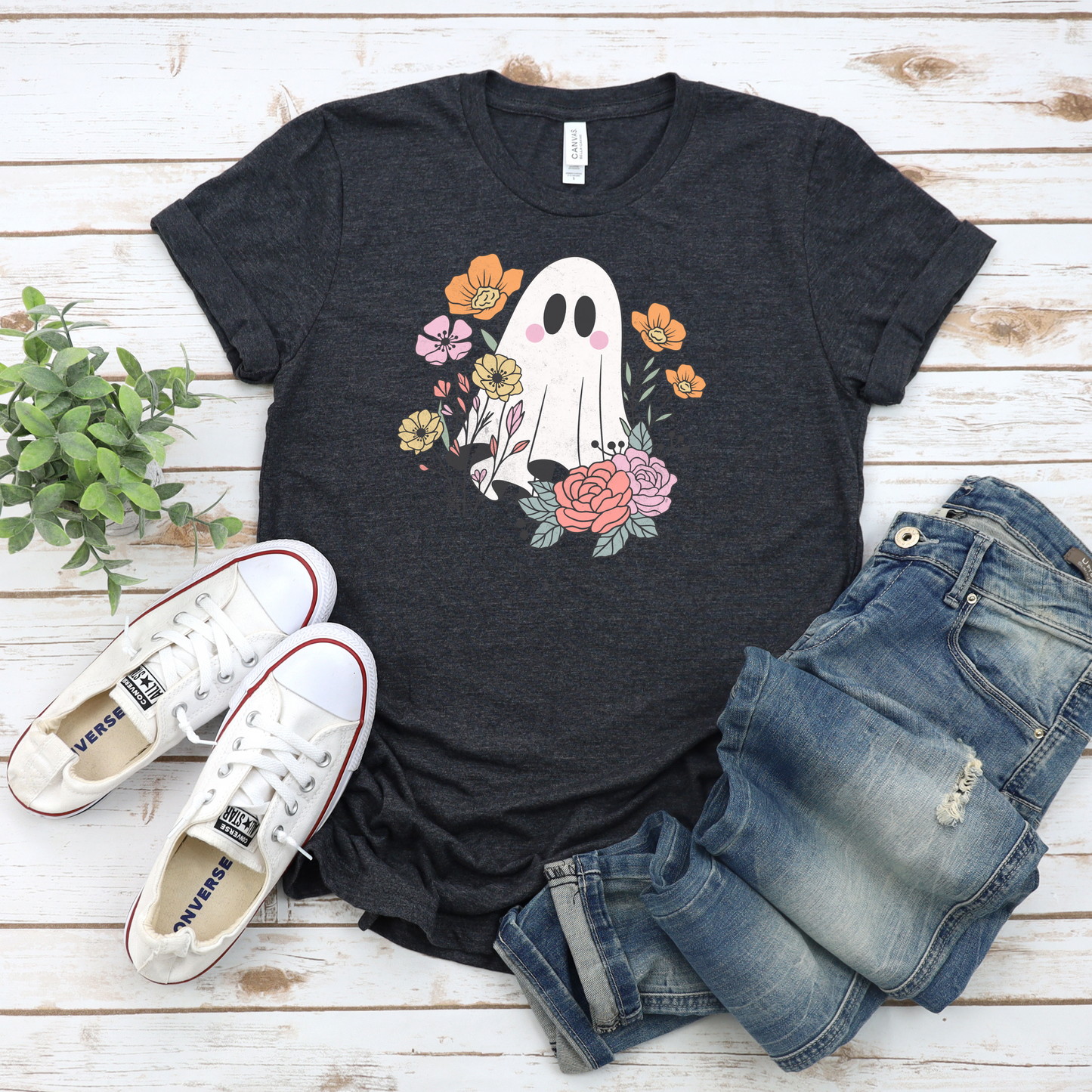 Ghost with Flowers Tee