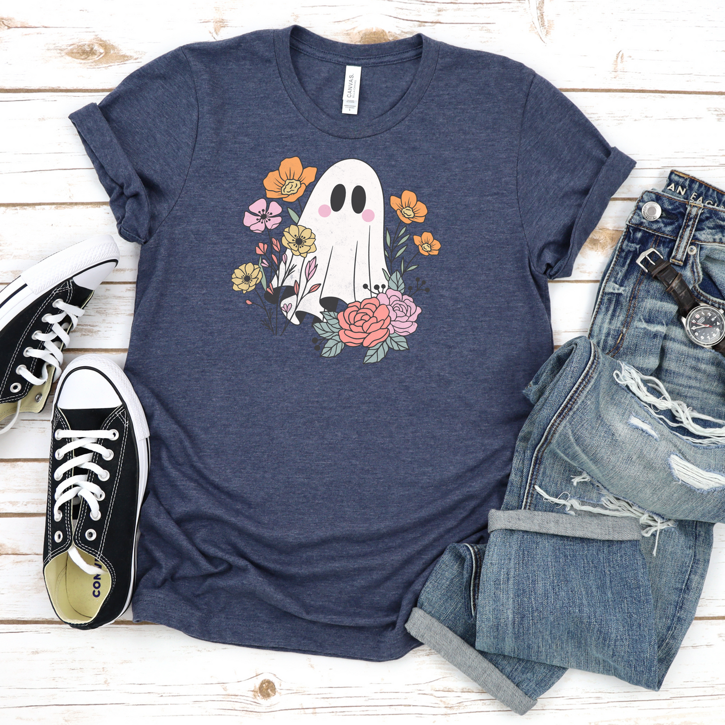 Ghost with Flowers Tee