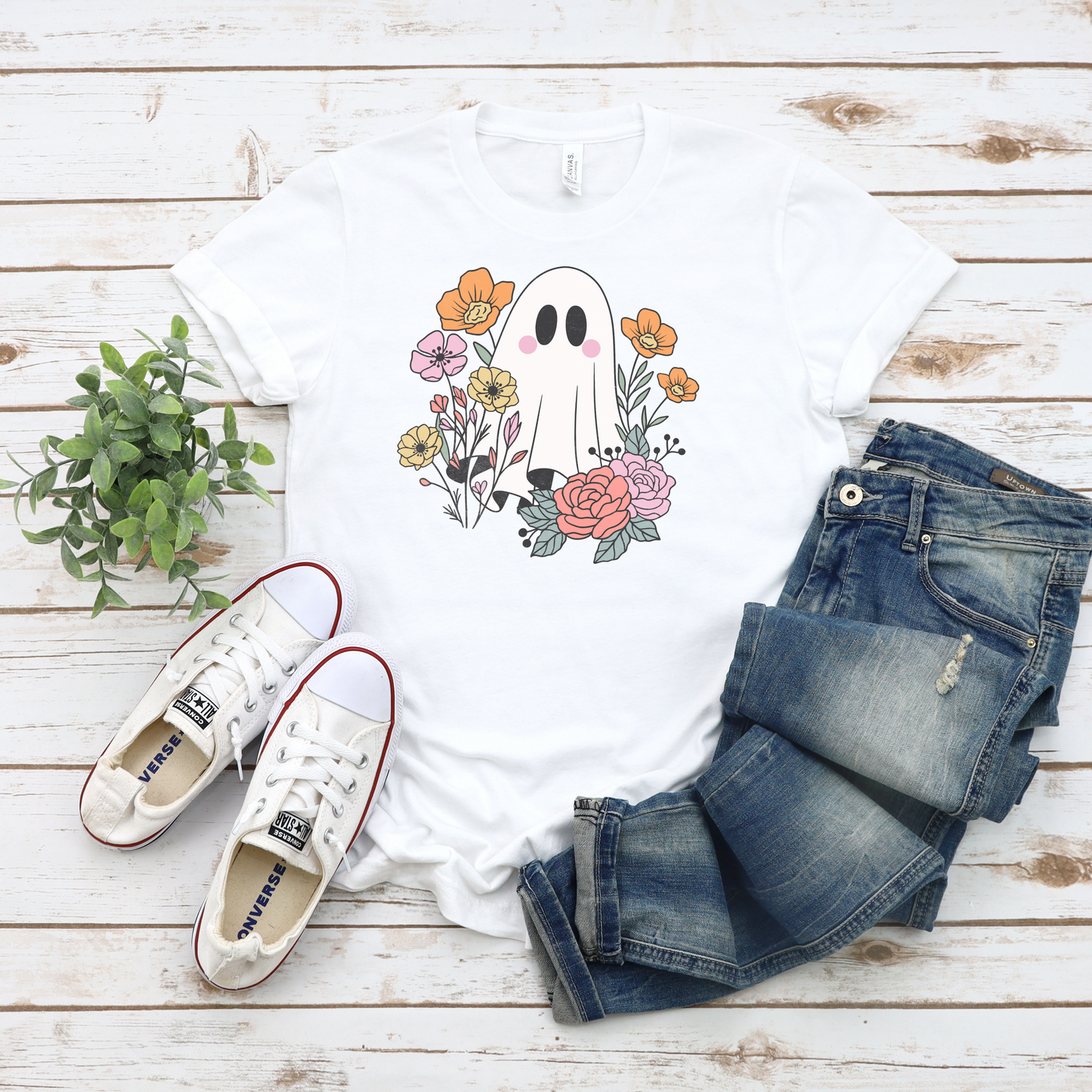 Ghost with Flowers Tee