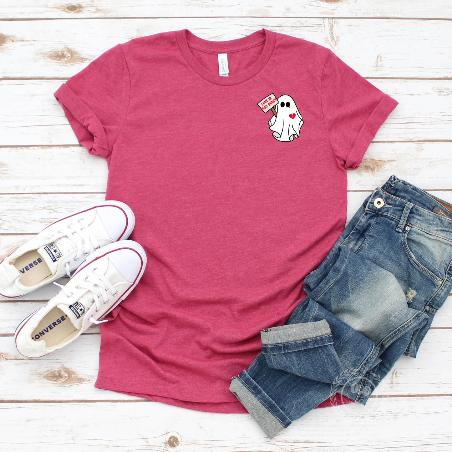 Love is Boo-Sheet Pocket Ghost Tee