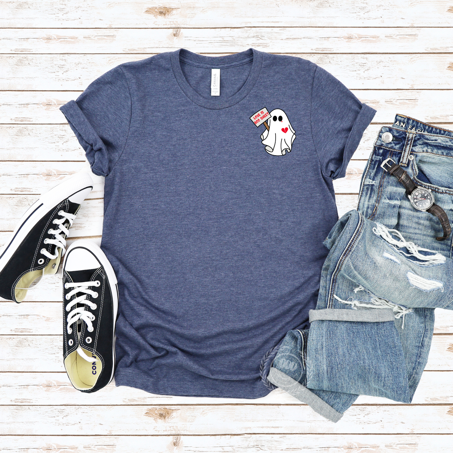 Love is Boo-Sheet Pocket Ghost Tee