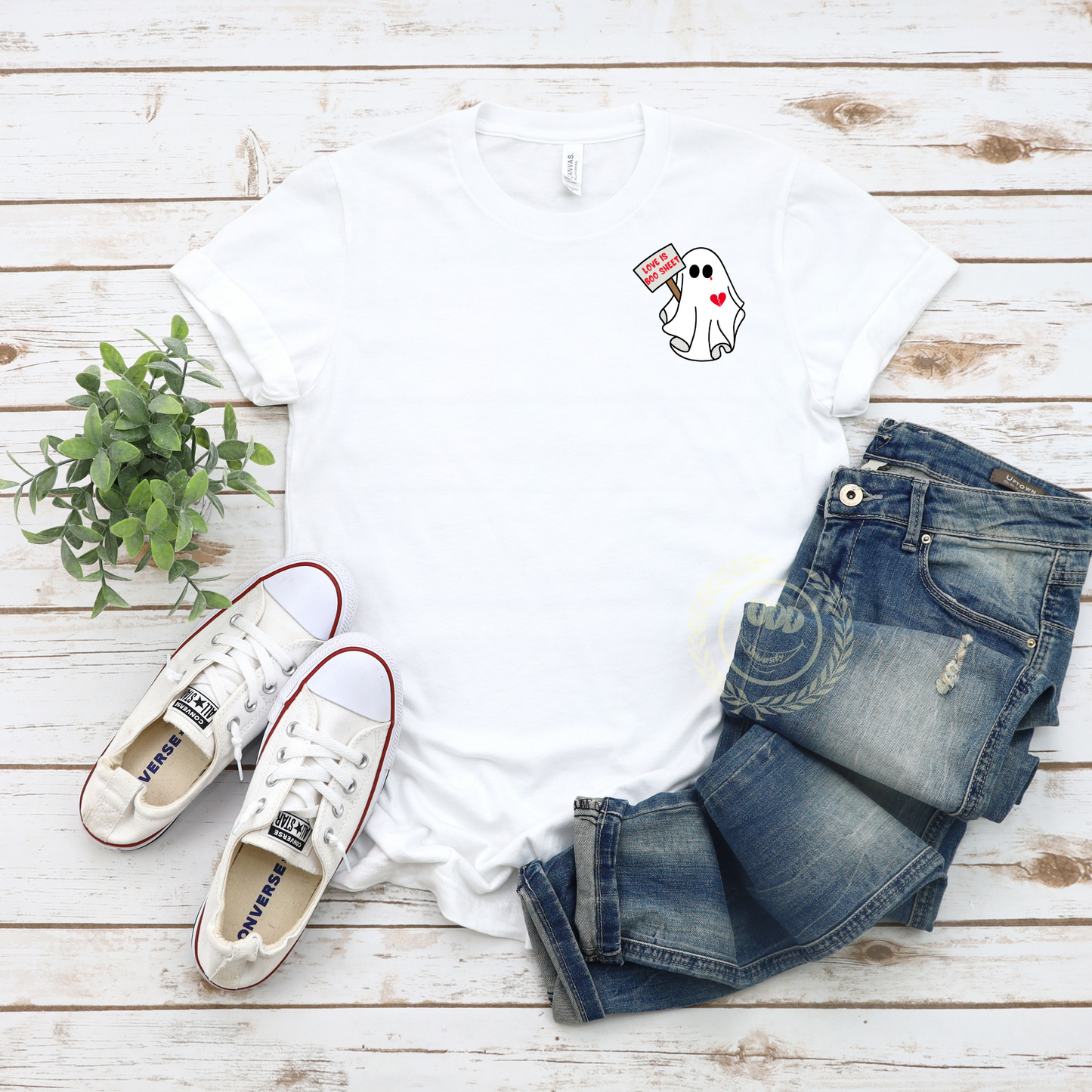 Love is Boo-Sheet Pocket Ghost Tee