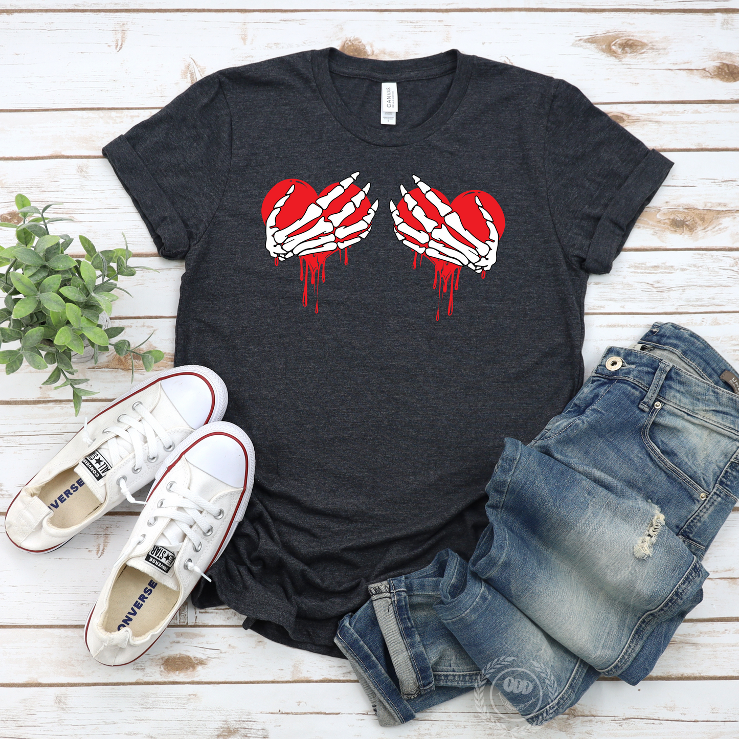 Skeleton Hands Bleeding Hearts Bra