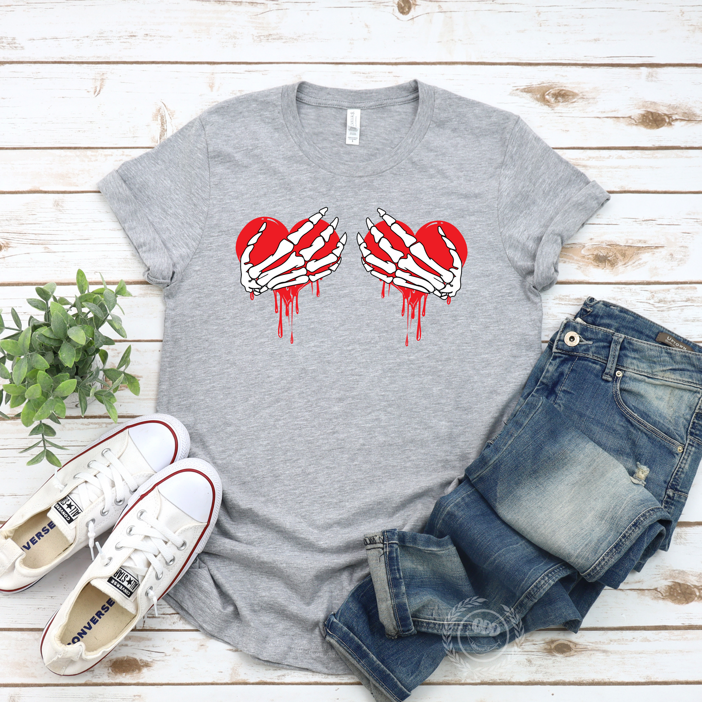 Skeleton Hands Bleeding Hearts Bra