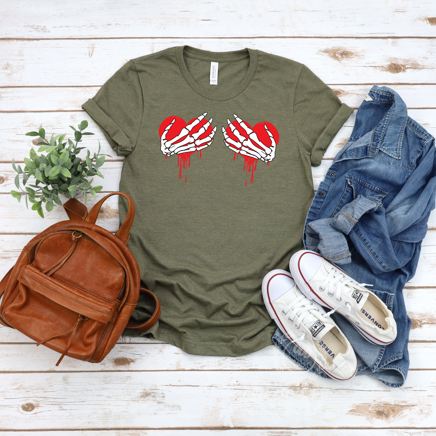 Skeleton Hands Bleeding Hearts Bra