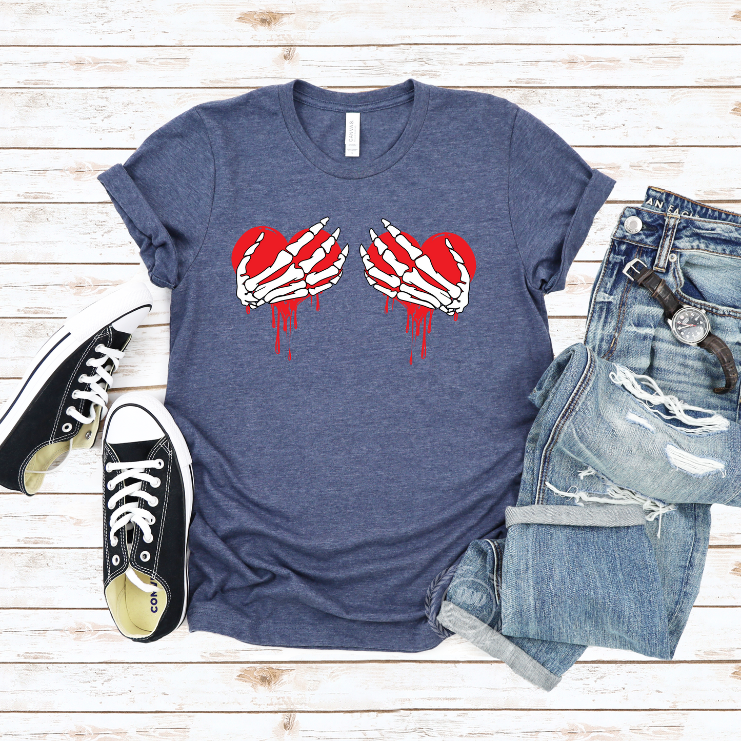 Skeleton Hands Bleeding Hearts Bra
