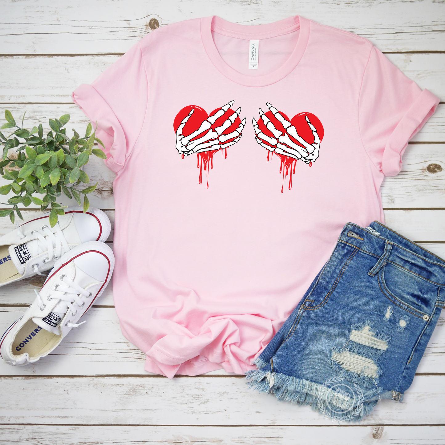 Skeleton Hands Bleeding Hearts Bra