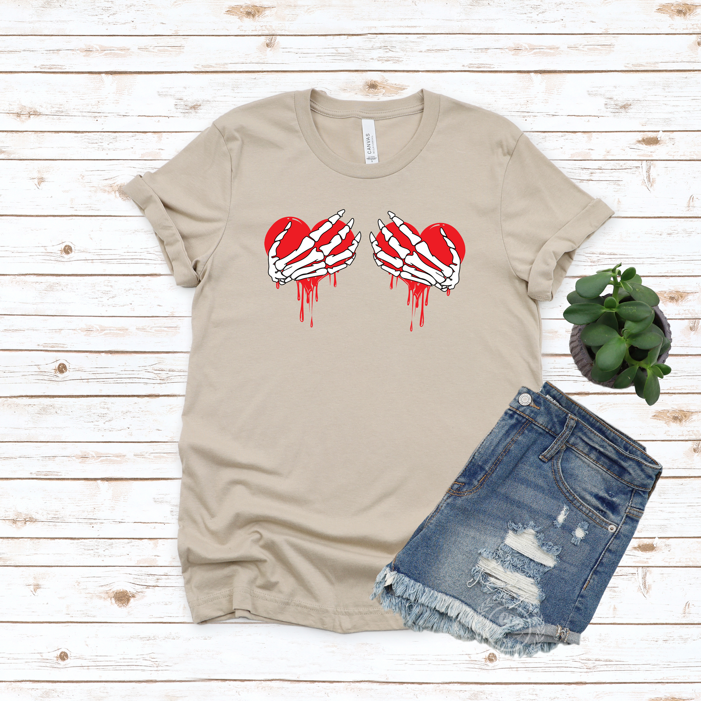 Skeleton Hands Bleeding Hearts Bra
