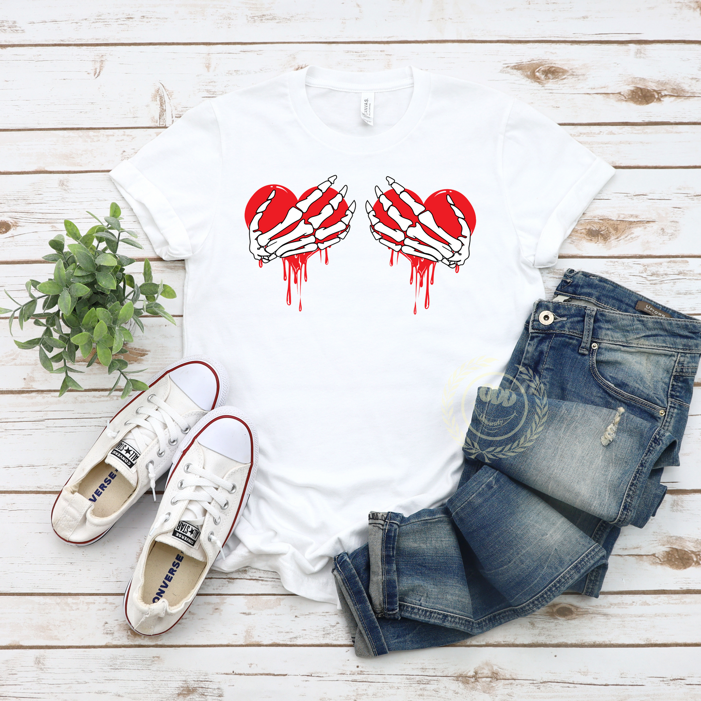 Skeleton Hands Bleeding Hearts Bra