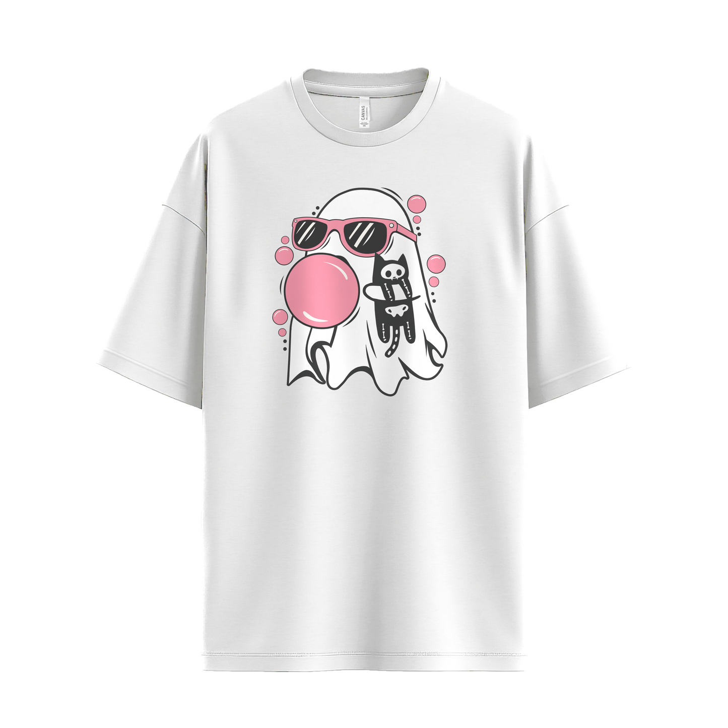 Pink Bubble Gum Ghost with Cat