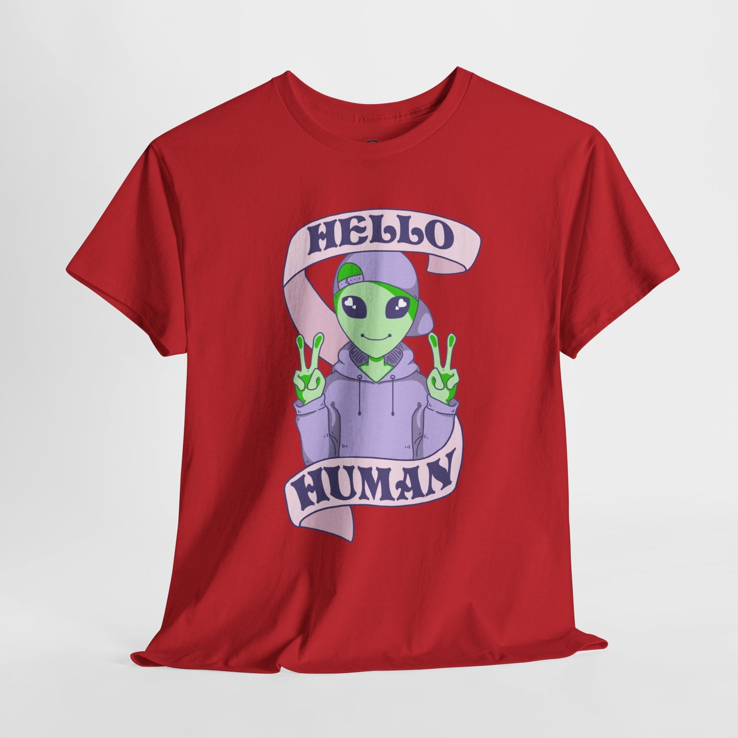 "Hello Human" Alien Short Sleeve Tee