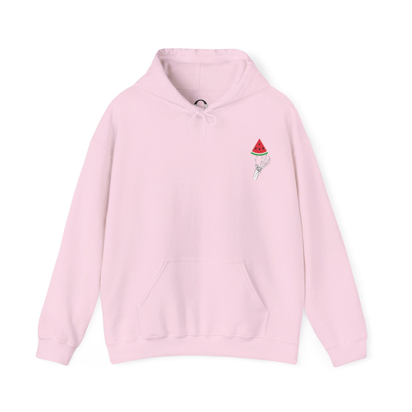 Skeleton Hand Holding Watermelon Slice Pocket Hoodie