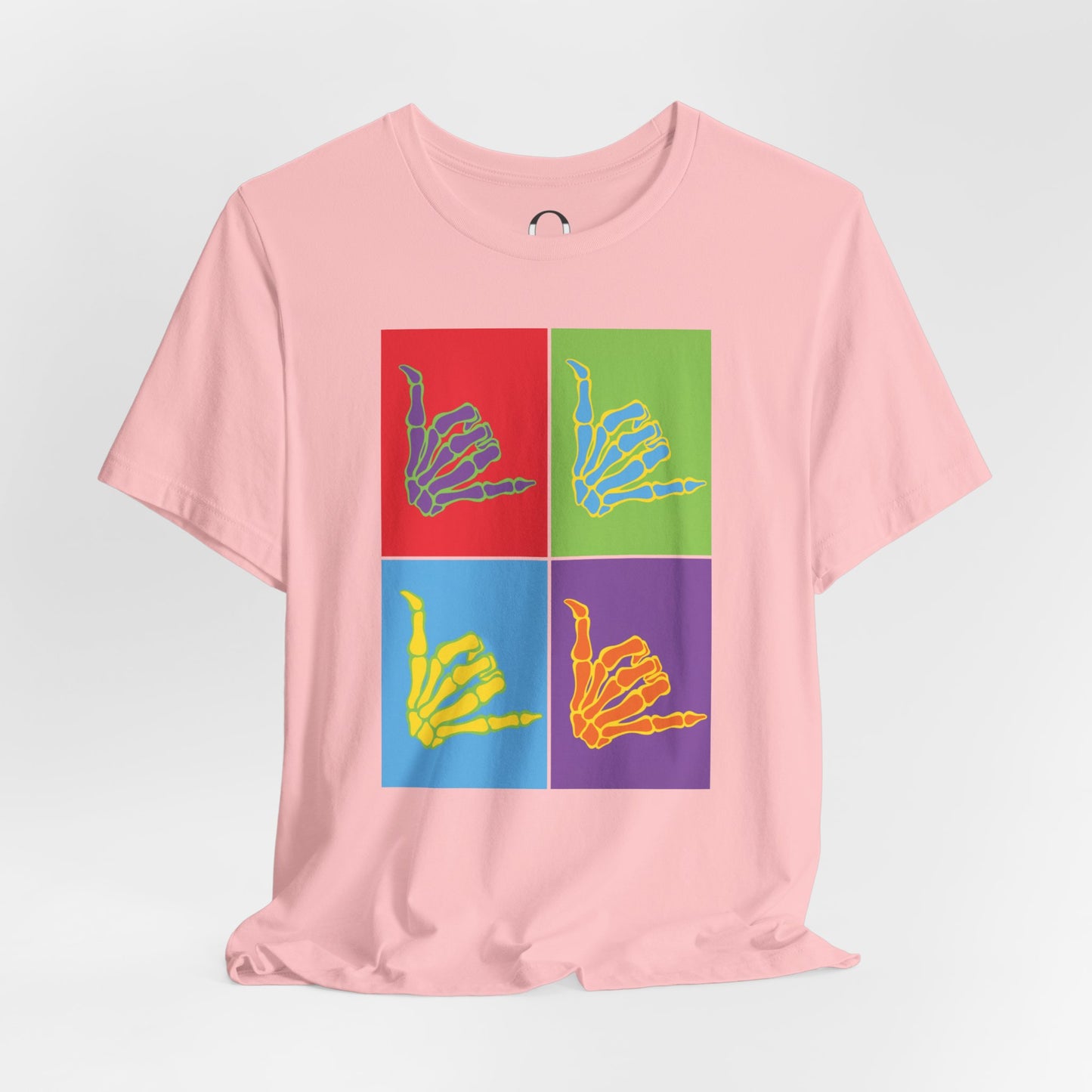 Pop Art Inspired Skeleton Hand Hang Loose Tee