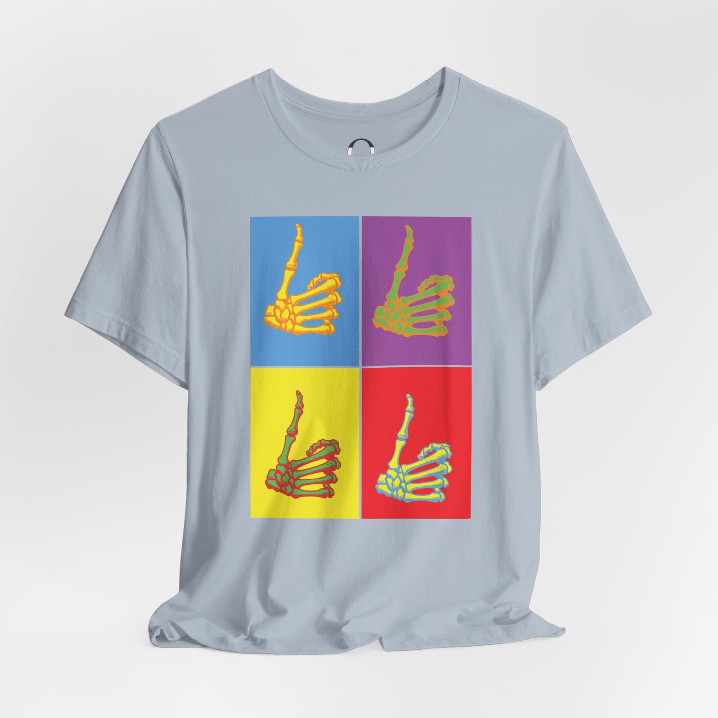 Pop Art Inspired Skeleton Hand Thumbs Up Tee