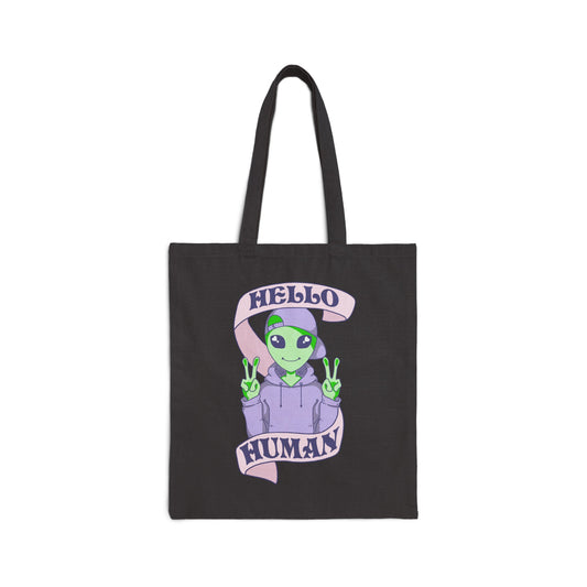 "Hello Human" Tote Bag