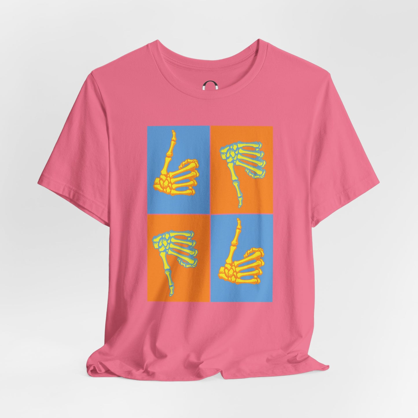 Pop Art Inspired Skeleton Hand Thumbs Up/Thumbs Down Tee