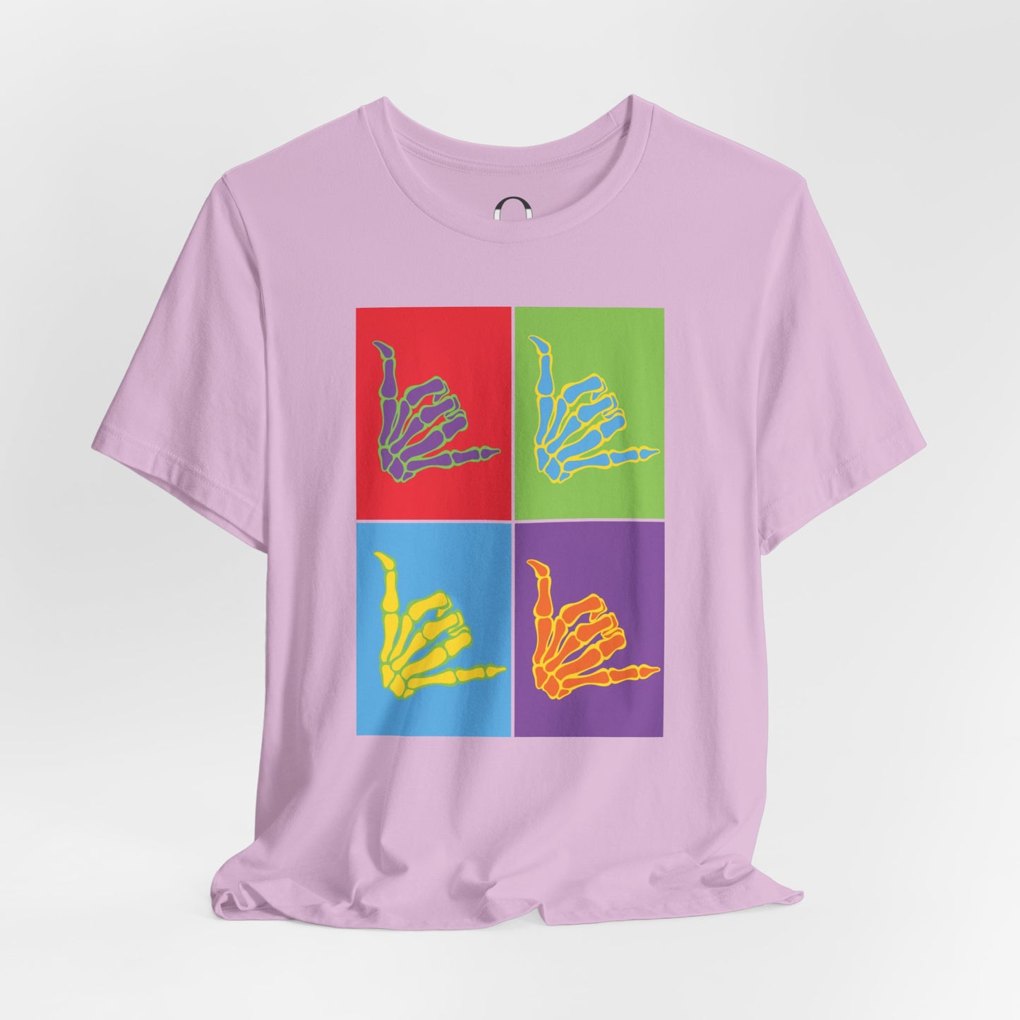 Pop Art Inspired Skeleton Hand Hang Loose Tee