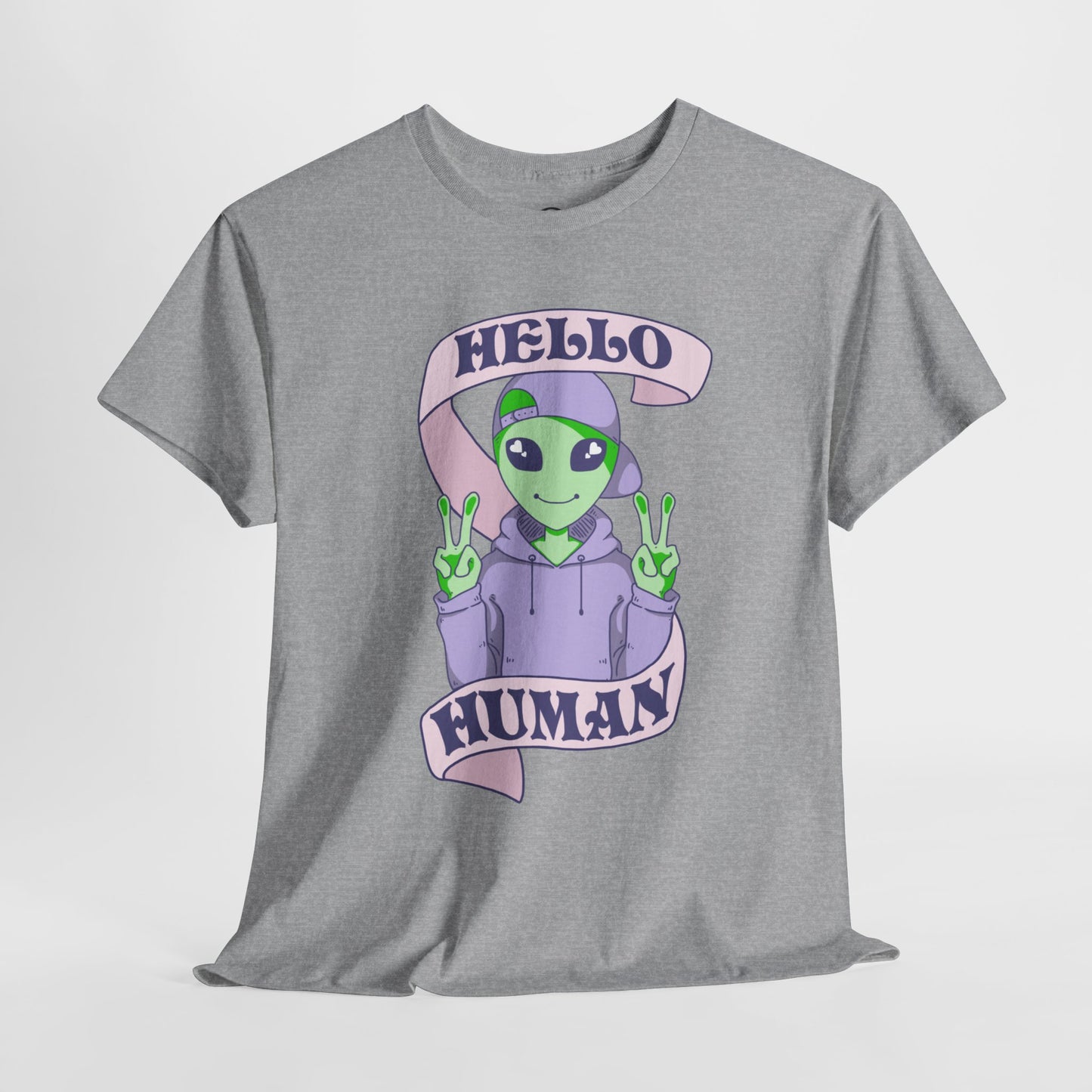 "Hello Human" Alien Short Sleeve Tee