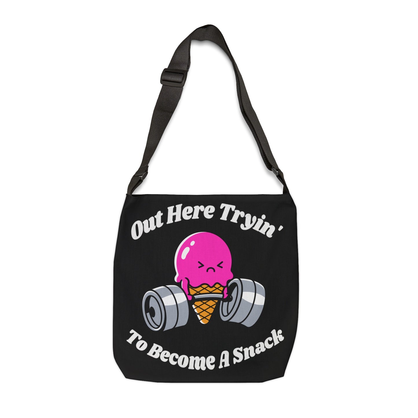 Out Here Trying To Become A Snack - Ice cream Adjustable Tote Bag (AOP), Black