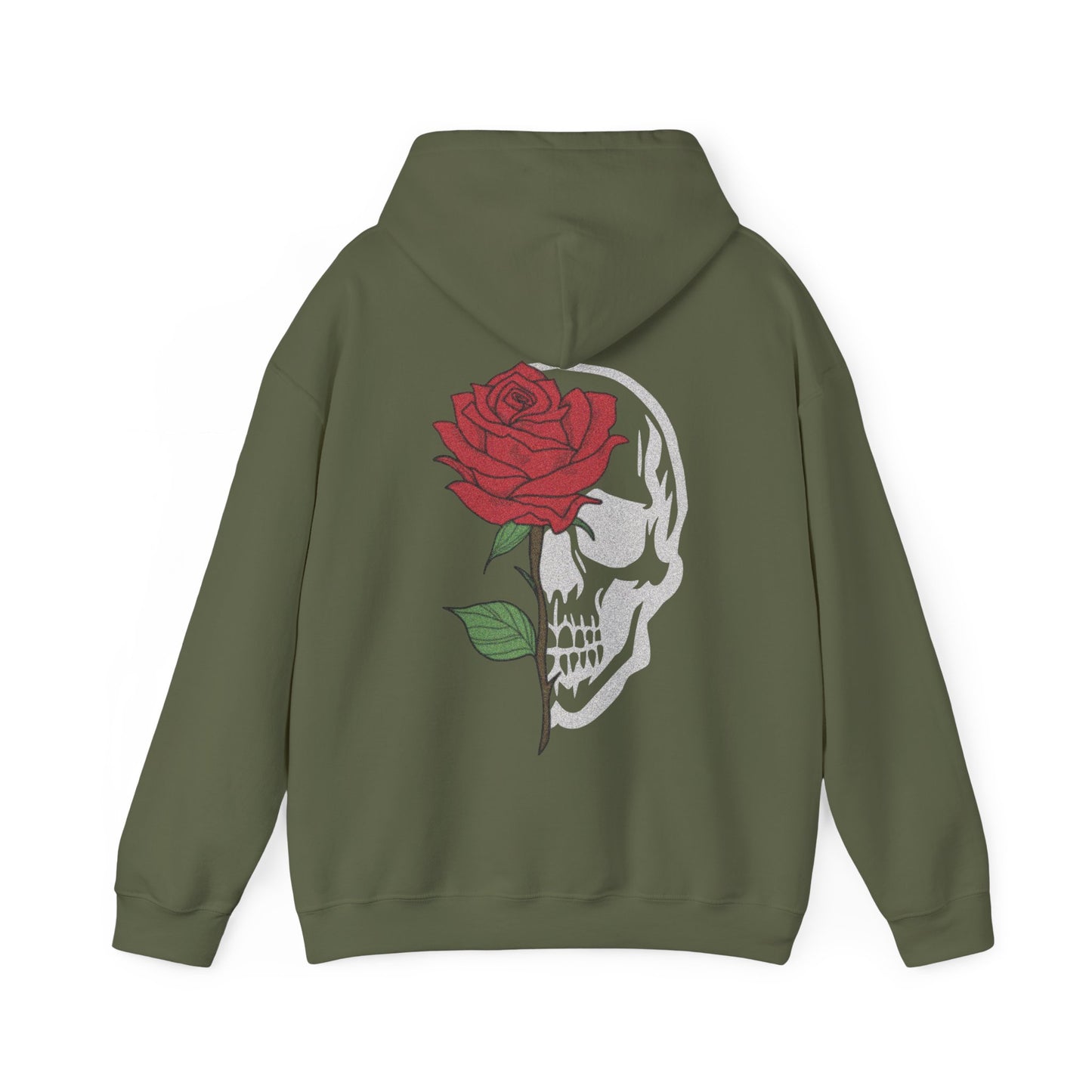 Rose/Skull Hoodie - (Back Print)