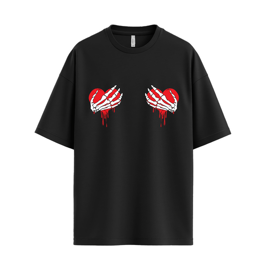 Skeleton Hands Heart Bra  Shirt