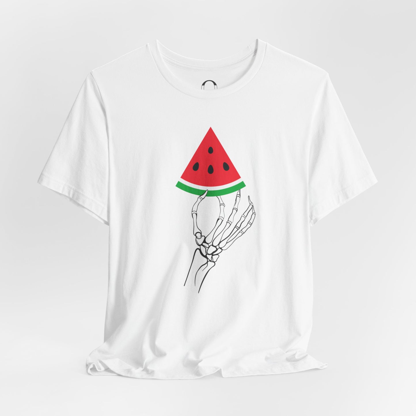 Skeleton Hand Holding A Watermelon Slice Tee