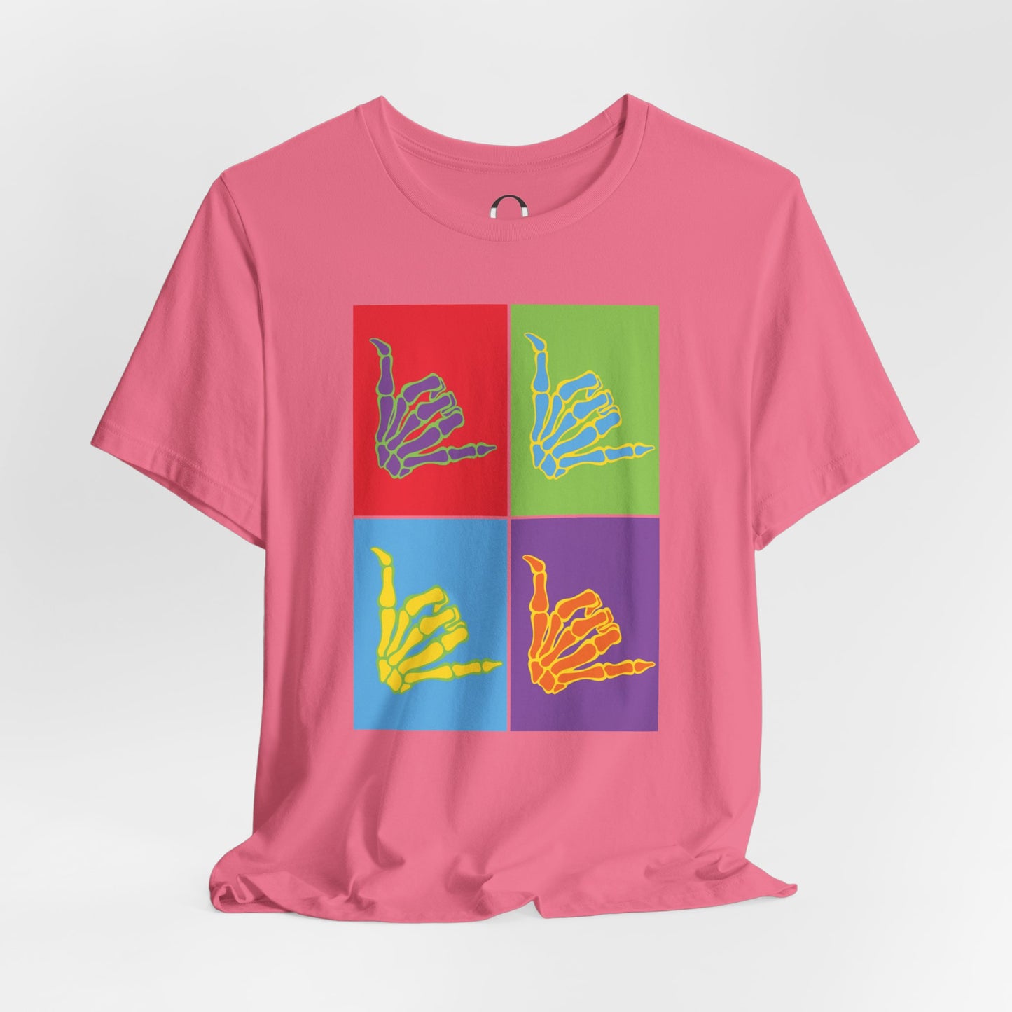 Pop Art Inspired Skeleton Hand Hang Loose Tee