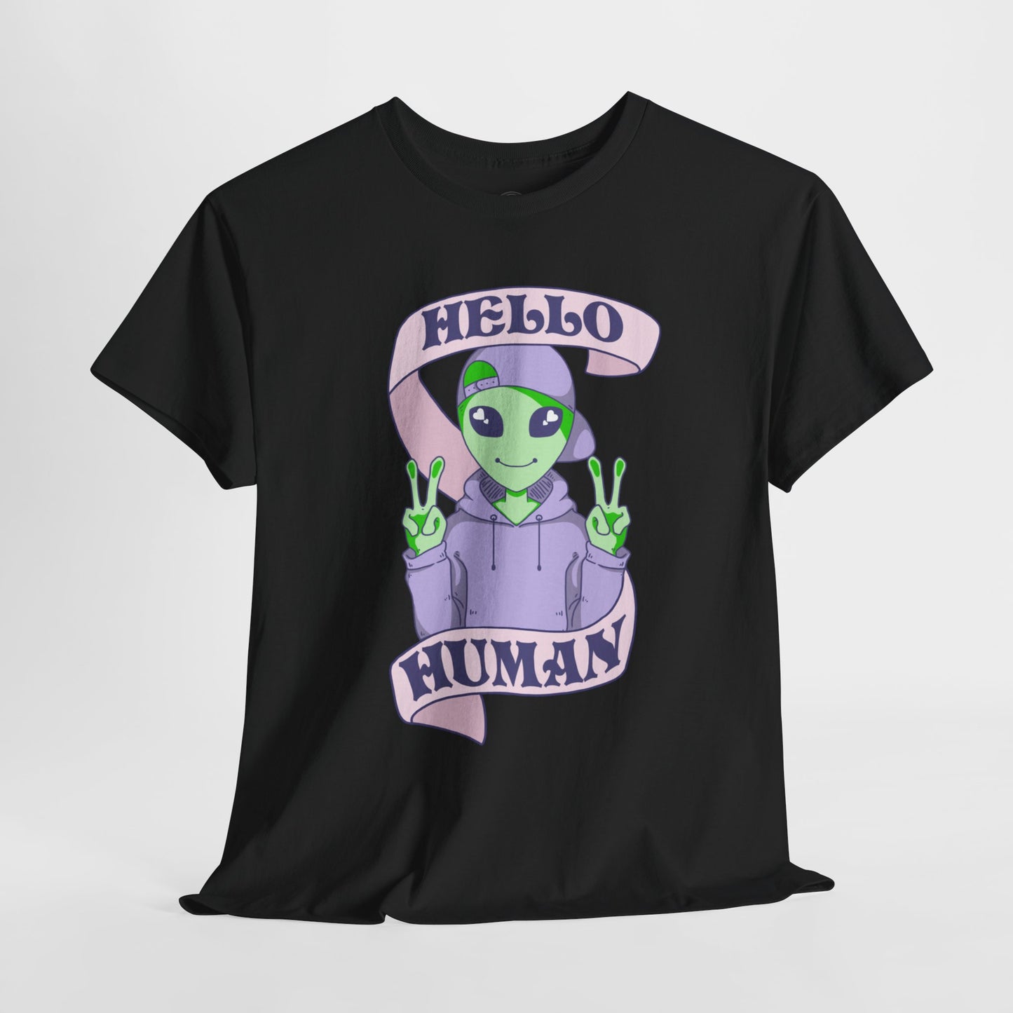 "Hello Human" Alien Short Sleeve Tee