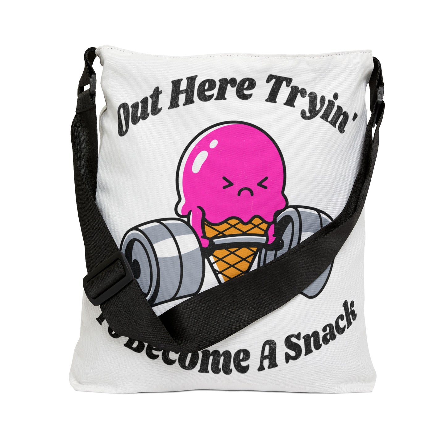 Out Here Trying To Become A Snack - Ice cream Adjustable Tote Bag (AOP), White