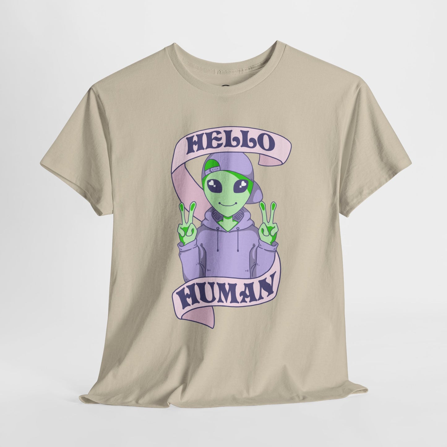 "Hello Human" Alien Short Sleeve Tee