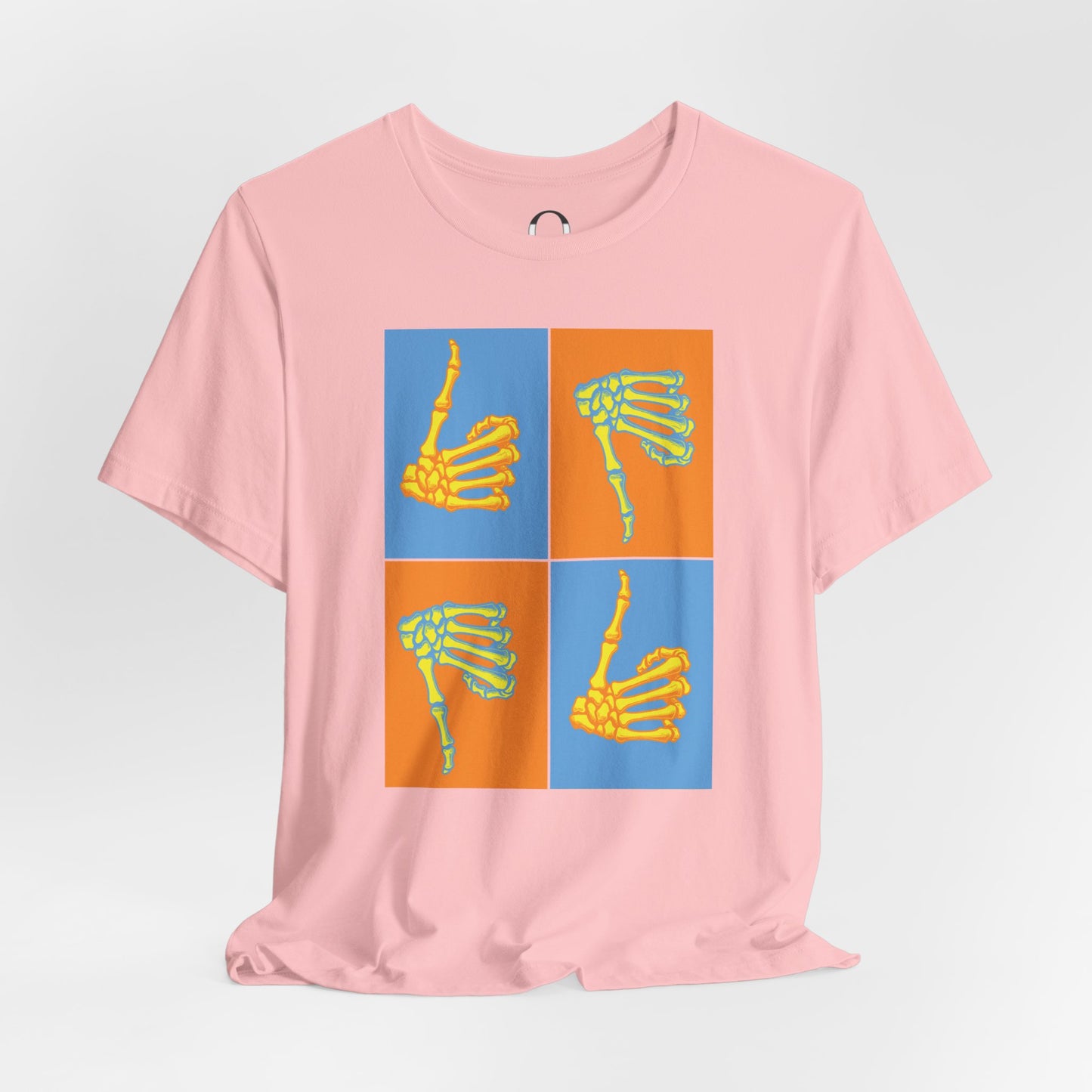 Pop Art Inspired Skeleton Hand Thumbs Up/Thumbs Down Tee