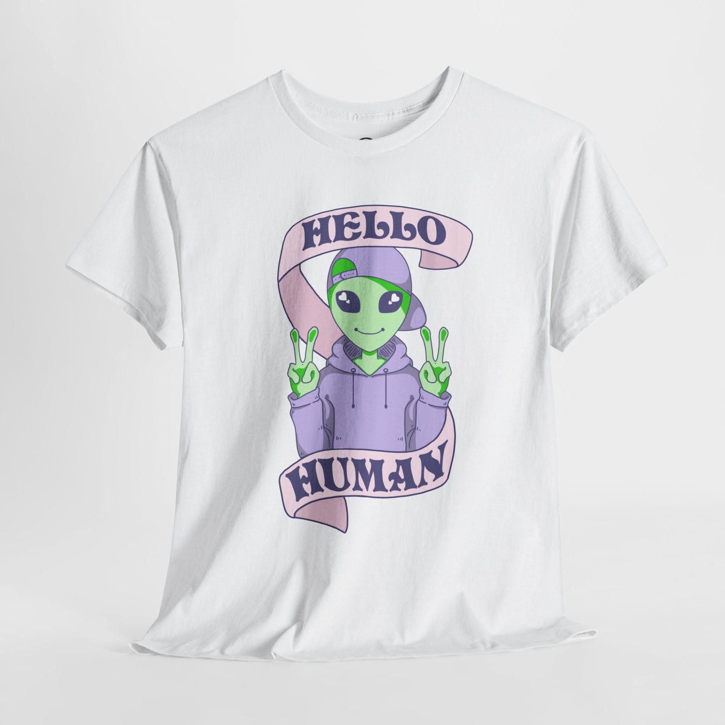 "Hello Human" Alien Short Sleeve Tee