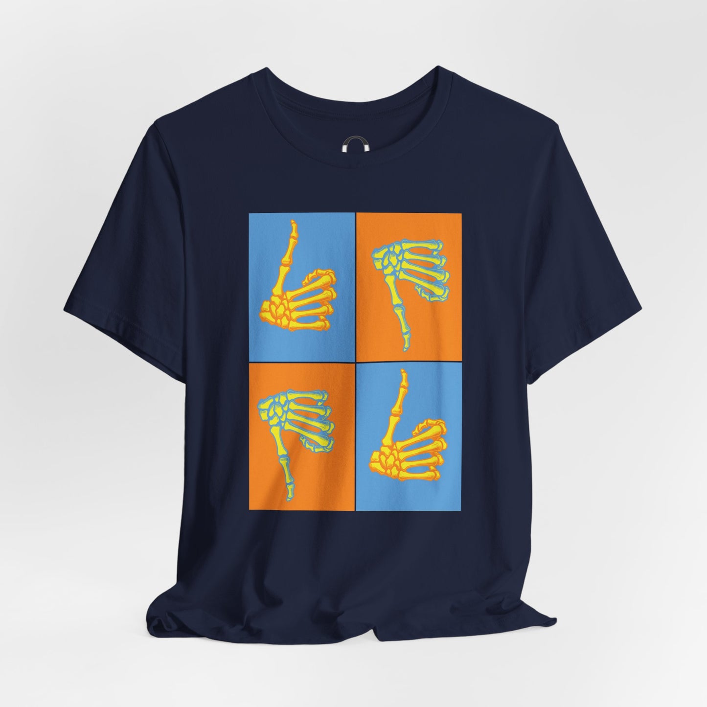 Pop Art Inspired Skeleton Hand Thumbs Up/Thumbs Down Tee