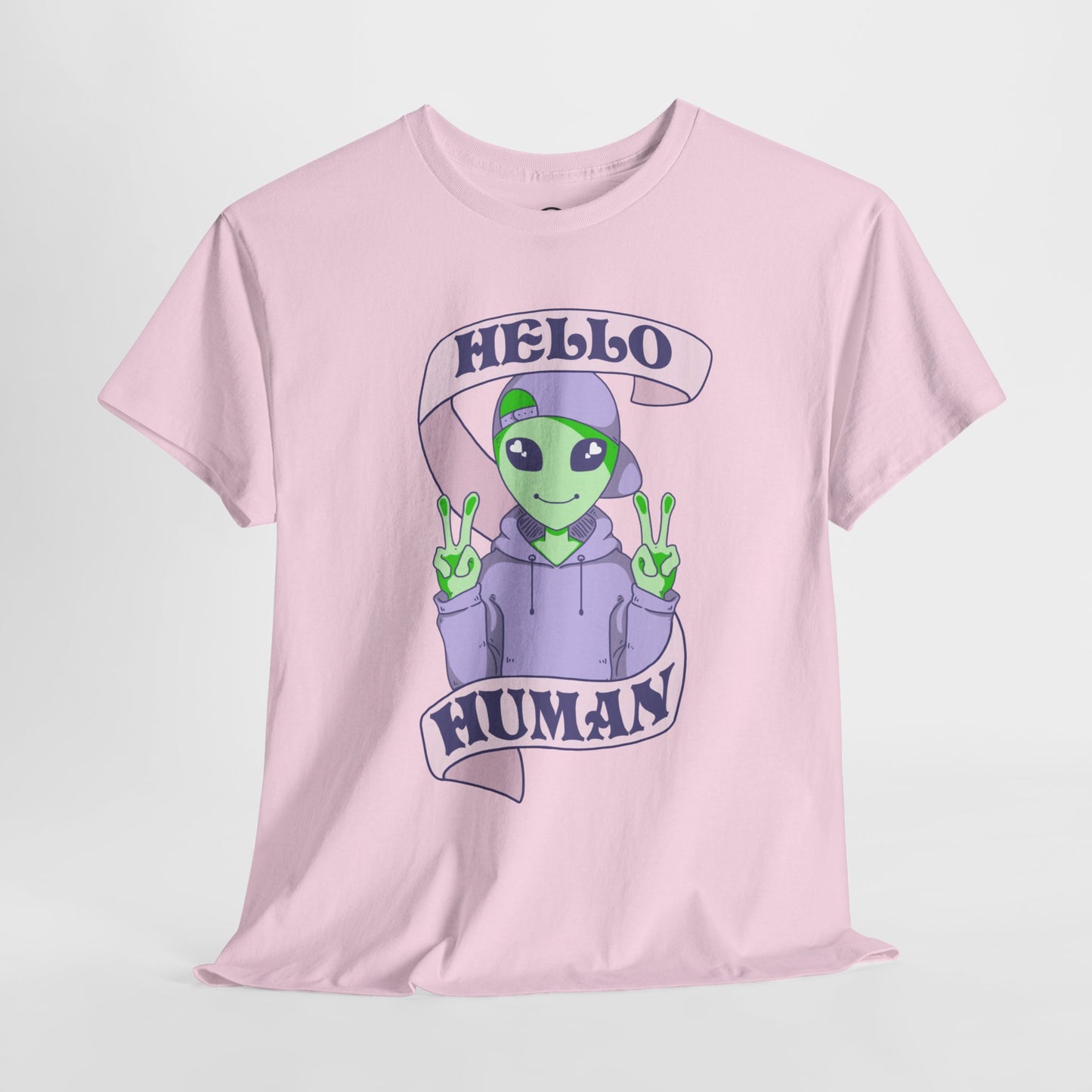 "Hello Human" Alien Short Sleeve Tee