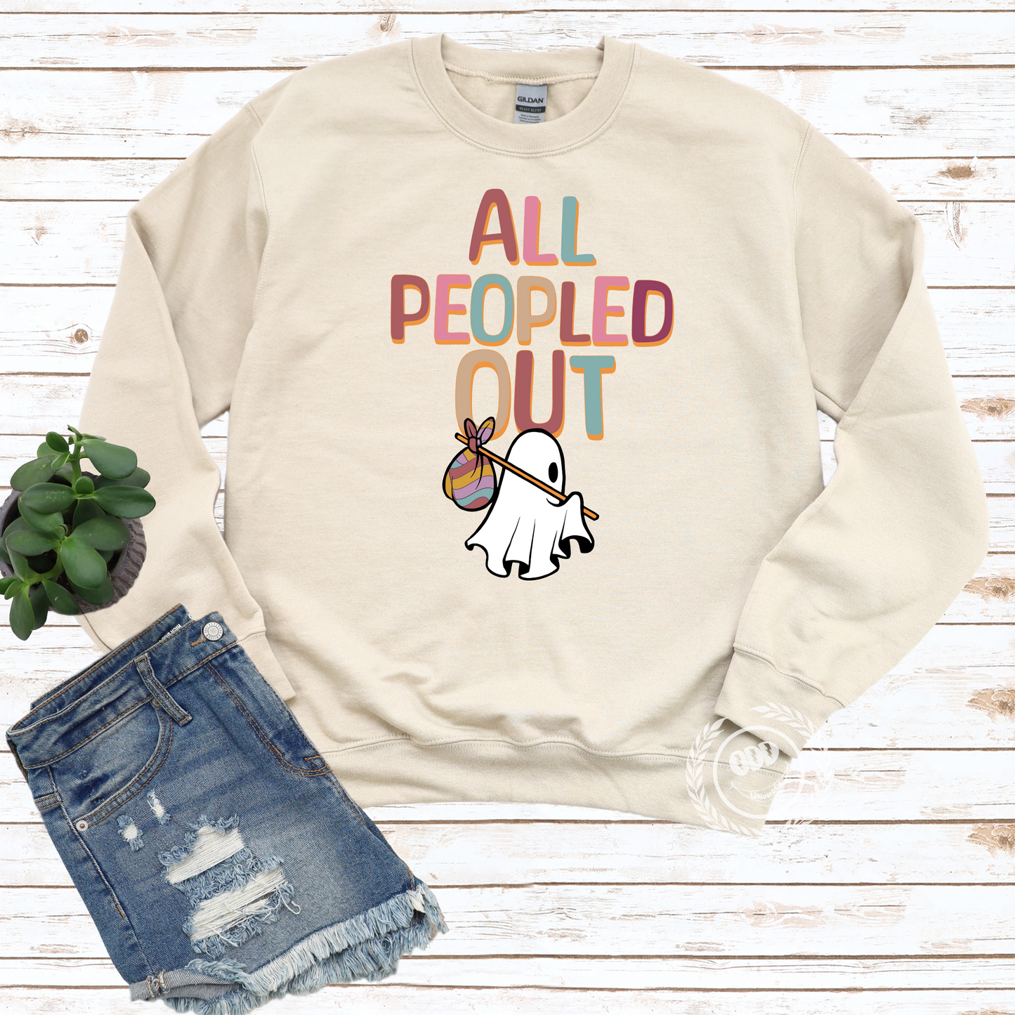 All Peopled Out Colorful Sweatshirt