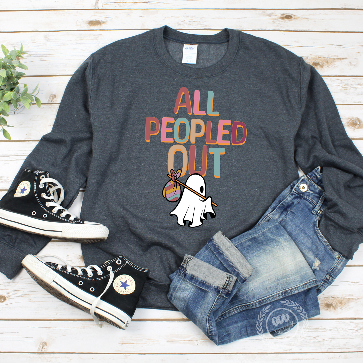 All Peopled Out Colorful Sweatshirt