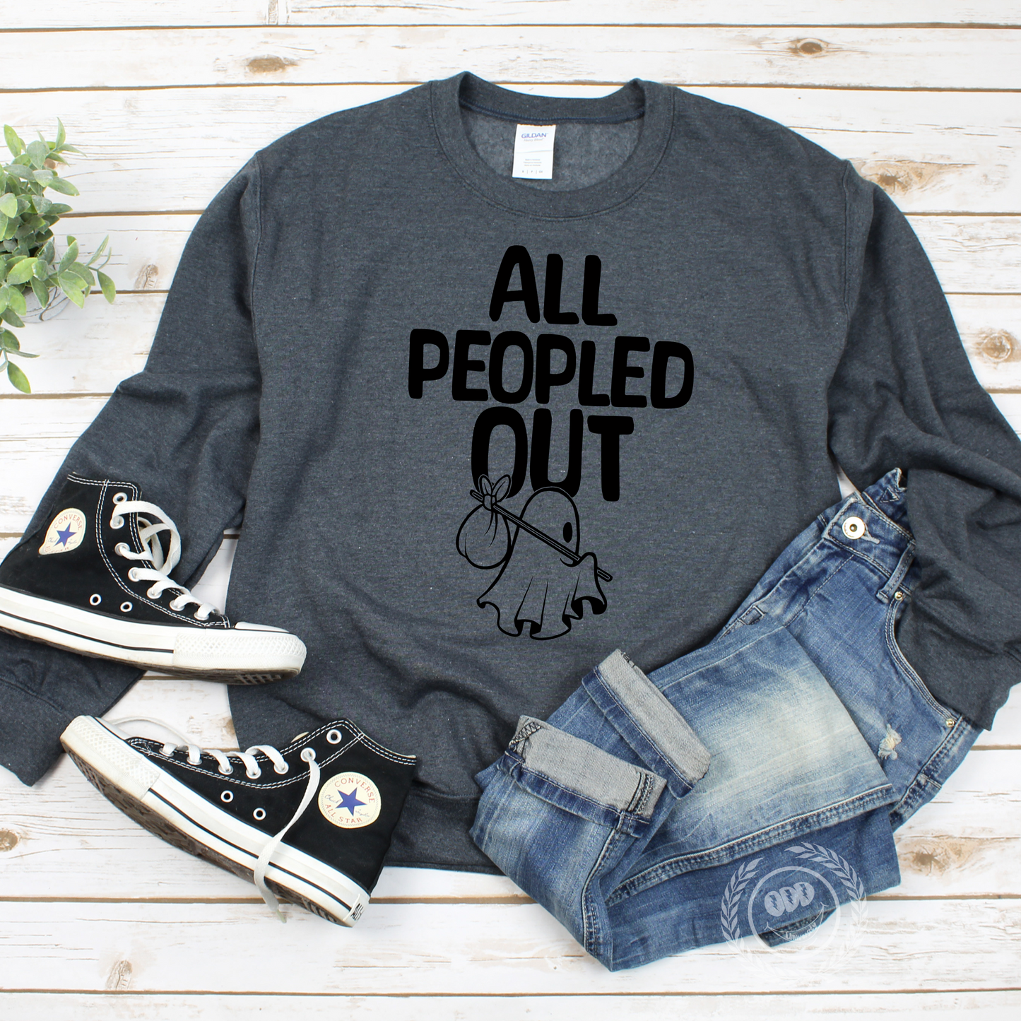 All Peopled Out Plain Text Sweatshirt