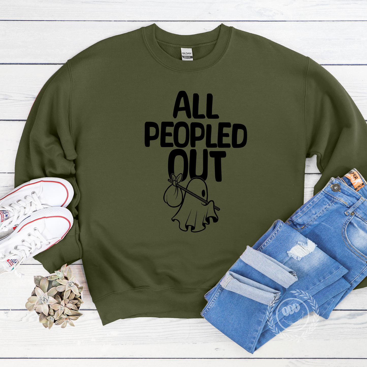 All Peopled Out Plain Text Sweatshirt