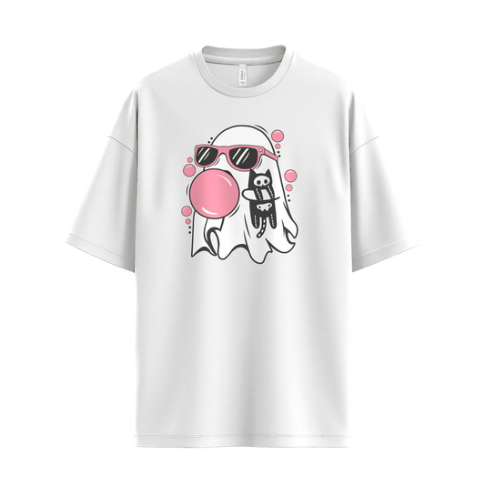 Pink Bubble Gum Ghost with Cat